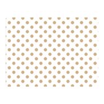 Polka Dots - Tan Brown on White Double Sided Flano Blanket (Mini)