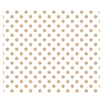 Polka Dots - Tan Brown on White Double Sided Flano Blanket (Small)