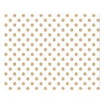 Polka Dots - Tan Brown on White Double Sided Flano Blanket (Large)