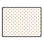 Polka Dots - Tan Brown on White Double Sided Fleece Blanket (Small) (Two Sides)