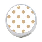Polka Dots - Tan Brown on White 4-Port USB Hub (One Side)