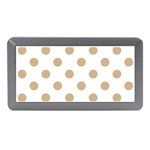 Polka Dots - Tan Brown on White Memory Card Reader (Mini)