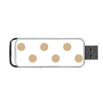 Polka Dots - Tan Brown on White Portable USB Flash (Two Sides)