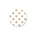 Polka Dots - Tan Brown on White Golf Ball Marker (10 pack)