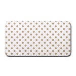 Polka Dots - Tan Brown on White Medium Bar Mat