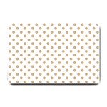 Polka Dots - Tan Brown on White Small Doormat