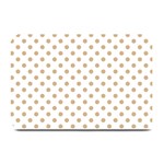 Polka Dots - Tan Brown on White Plate Mat