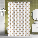 Polka Dots - Tan Brown on White Shower Curtain 48  x 72  (Small)