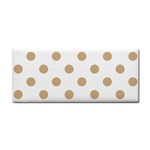 Polka Dots - Tan Brown on White Hand Towel