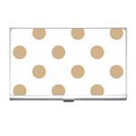Polka Dots - Tan Brown on White Business Card Holder