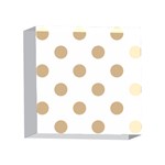 Polka Dots - Tan Brown on White 4 x 4  Acrylic Photo Block