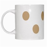 Polka Dots - Tan Brown on White White Mug