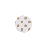 Polka Dots - Tan Brown on White 1  Mini Button