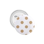 Polka Dots - Tan Brown on White 1.75  Button
