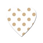 Polka Dots - Tan Brown on White Magnet (Heart)