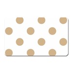 Polka Dots - Tan Brown on White Magnet (Rectangular)
