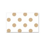 Polka Dots - Tan Brown on White Sticker Rectangular (100 pack)