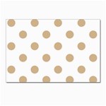 Polka Dots - Tan Brown on White Postcards 5  x 7  (Pkg of 10)
