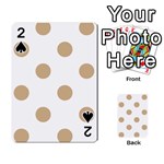 Polka Dots - Tan Brown on White Playing Cards 54 Designs