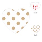 Polka Dots - Tan Brown on White Playing Cards (Heart)