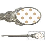 Polka Dots - Tan Brown on White Letter Opener