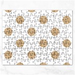 Polka Dots - Tan Brown on White Jigsaw Puzzle (Rectangular)