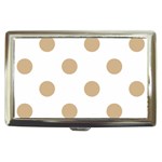 Polka Dots - Tan Brown on White Cigarette Money Case