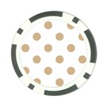 Polka Dots - Tan Brown on White Poker Chip Card Guard
