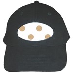 Polka Dots - Tan Brown on White Black Cap