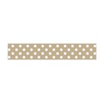Polka Dots - White on Khaki Brown Flano Scarf (Mini)