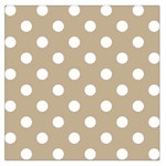 Polka Dots - White on Khaki Brown Large Satin Scarf (Square)