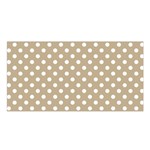 Polka Dots - White on Khaki Brown Satin Shawl