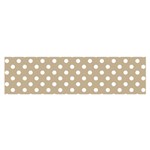 Polka Dots - White on Khaki Brown Satin Scarf (Oblong)
