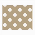 Polka Dots - White on Khaki Brown Small Glasses Cloth