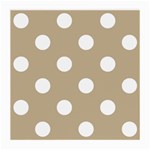Polka Dots - White on Khaki Brown Medium Glasses Cloth (2 Sides)