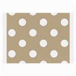 Polka Dots - White on Khaki Brown Large Glasses Cloth (2 Sides)