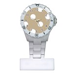 Polka Dots - White on Khaki Brown Nurses Watch