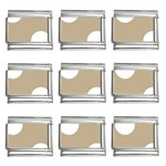 Polka Dots - White on Khaki Brown 9mm Italian Charm (9 pack)