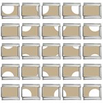Polka Dots - White on Khaki Brown 9mm Italian Charm (25 pack)