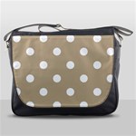 Polka Dots - White on Khaki Brown Messenger Bag