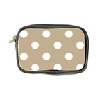 Polka Dots - White on Khaki Brown Coin Purse