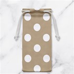Polka Dots - White on Khaki Brown Jewelry Bag