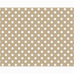 Polka Dots - White on Khaki Brown Collage 11  x 14 