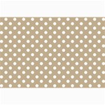 Polka Dots - White on Khaki Brown Collage 12  x 18 