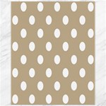 Polka Dots - White on Khaki Brown Canvas 11  x 14 