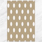 Polka Dots - White on Khaki Brown Canvas 12  x 18 