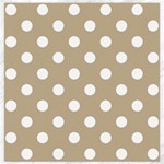 Polka Dots - White on Khaki Brown Canvas 16  x 16 