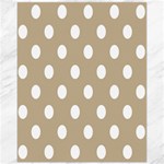 Polka Dots - White on Khaki Brown Canvas 16  x 20 