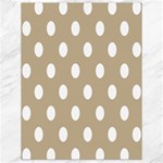 Polka Dots - White on Khaki Brown Canvas 18  x 24 
