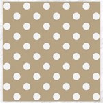 Polka Dots - White on Khaki Brown Canvas 20  x 20 